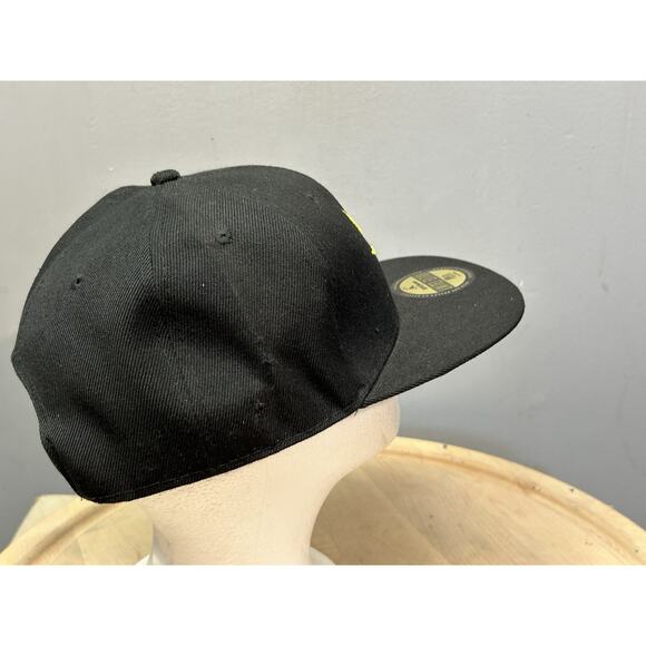 Dnine Reserve Snapback Hat Black Solid Adjustable Gold Pot Emblem Embroidered - Picture 5 of 10